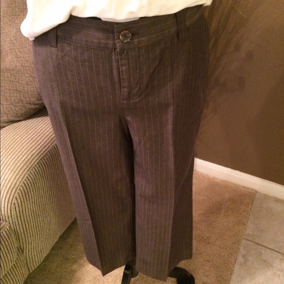 Brown Pinstripe Banana Republic Capris