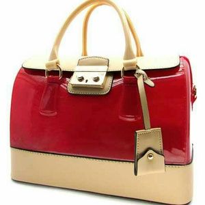 Jokeni and Co jelly and vegan leather trim handbag