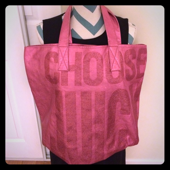 Juicy couture pink large leather beach tote bag - Picture 1 of 3