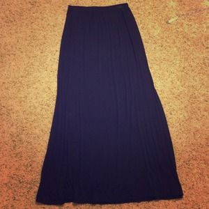 Black jersey maxi skirt