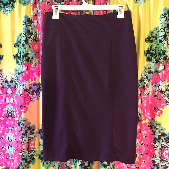 Eggplant Purple Knee Length Pencil Skirt by Lush 8
