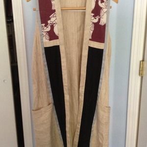 Tunic made of raw silk