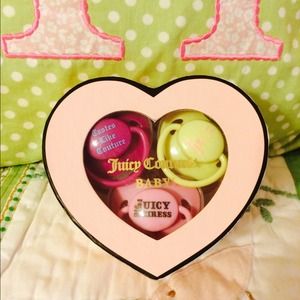 Juicy Couture Baby pacifiers. Never used in box