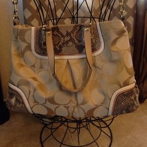 Coach Purse w/python accents