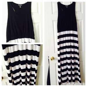Black and White Striped Maxi Dress
