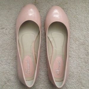 Patent blush colored flats