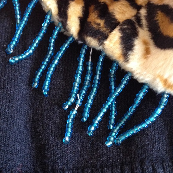 Vintage Guess? tiger print blue beaded skirt - Picture 4 of 4