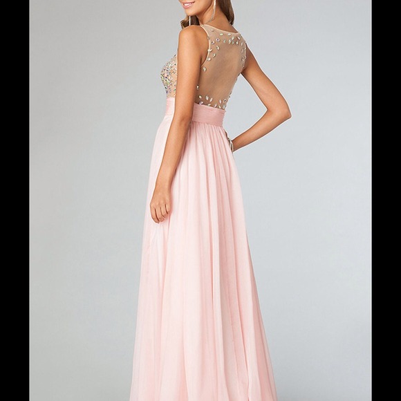 Pink, Chiffon, Floor Length Prom Dress - Picture 2 of 4