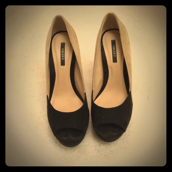 Black and nude high heels