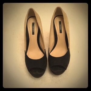 Black and nude high heels