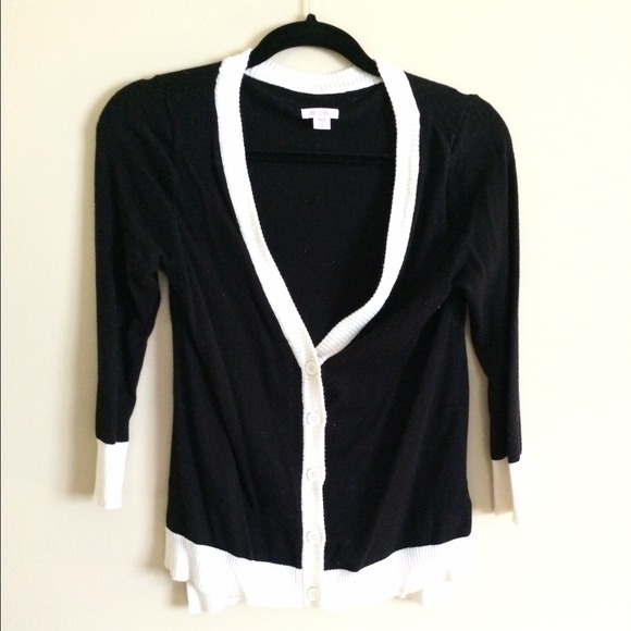 Sweaters - Black and White Cardigan