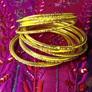 Gold bangles/ bracelets set of 12