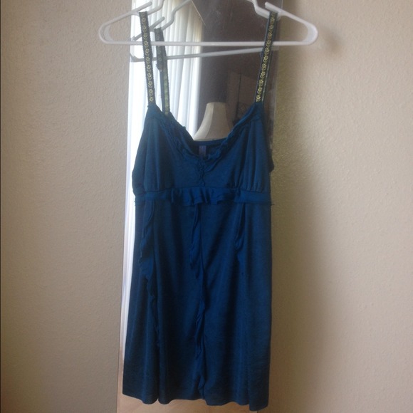 Free People Tops - FREE PEOPLE Blue Tank Sz Large