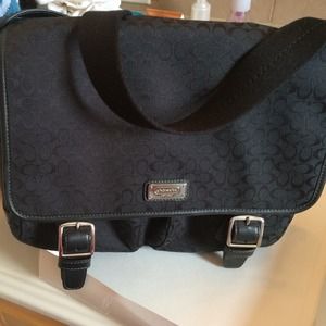 Coach black messenger bag!