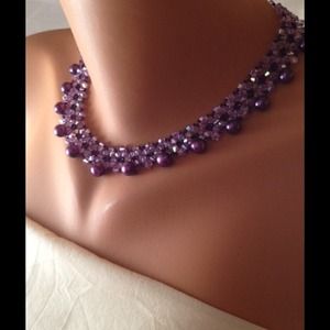 Purple Swarovski Crystal Necklace
