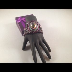 Embroidered Purple Bracelet