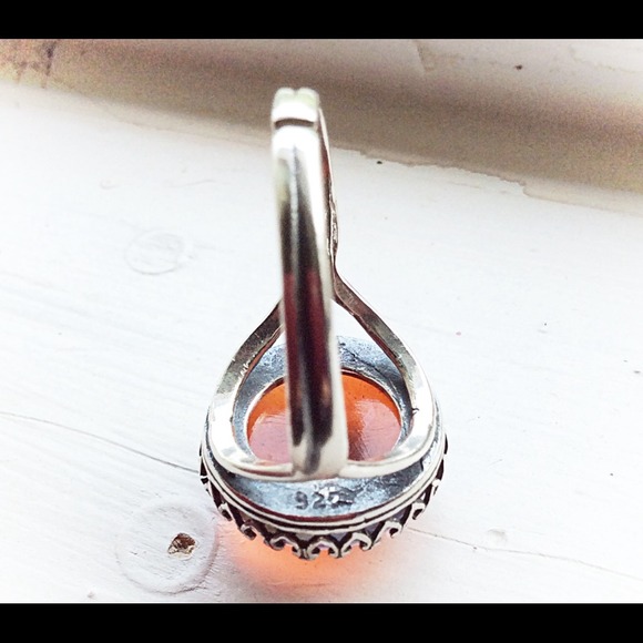 Sterling silver fire opal ring *Host Pick 6/11/14* - Picture 3 of 3