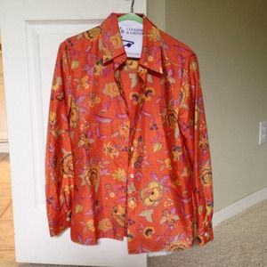 Ann Taylor colorful floral button down top