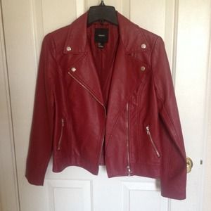 Burgundy leather jacket