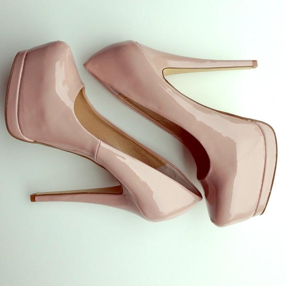 Blush hidden platform heels
