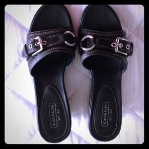 Price Reduced! Coach Jewel Black Slides