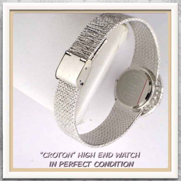 Croton Silver Swarovski Crystal Watch