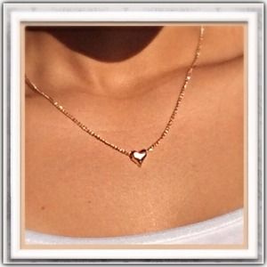 Gold Tone Heart Necklace