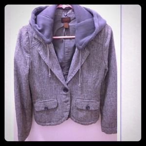 Tweed Hooded Blazer