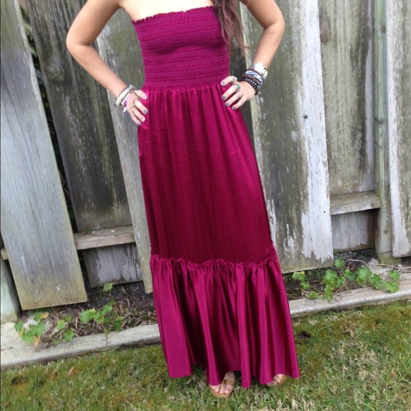 Silk strapless dress