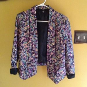 Open-front Watercolor Blazer NWOT