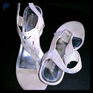 Tan & multi color rhinestones heels