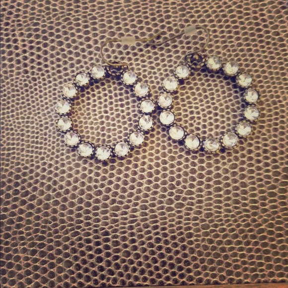 SOLD!!!! Rhinestone hoop earrings