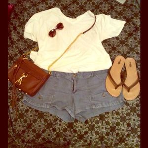 American Eagle Linen/ Cotton Blend Shorts