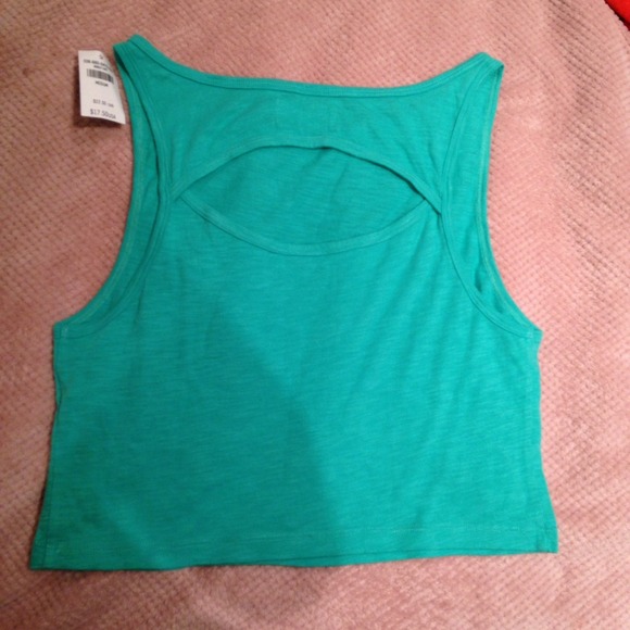 Turquoise Hollister Crop Top; Cut Out In Back - Picture 2 of 2
