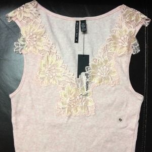NWT The Limited Pink Floral Lace Top Size S