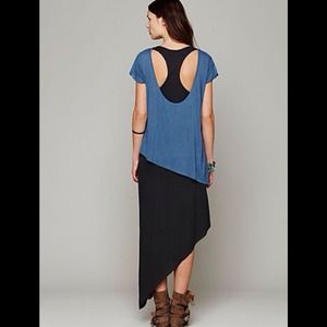 Asymmetric hem and layered maxi dress