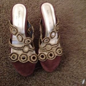 gold and brown wedges size 8 or 8.5