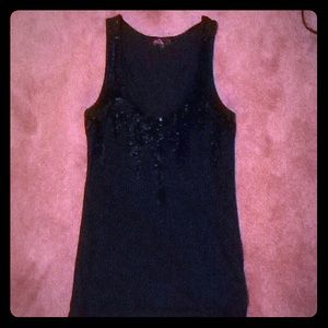 Sequin black tank top