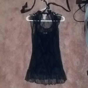 2 piece lacey top with black tank top