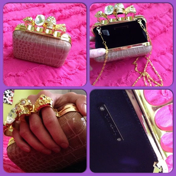 Kate Landry nuckle clutch with optional chain