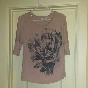 Forever 21 faded pink with blue rose