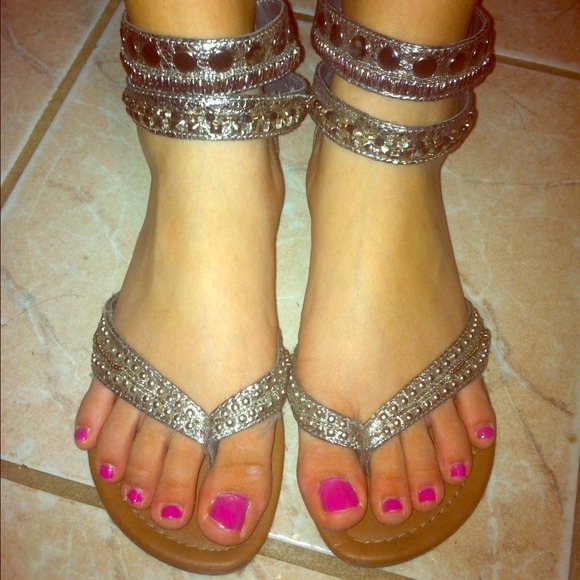 Silver Bohemian style sandals