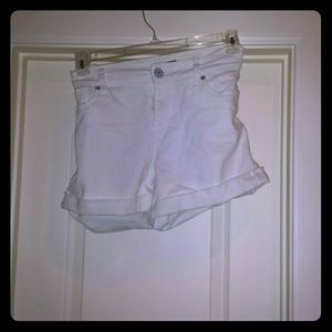 White jean shorts