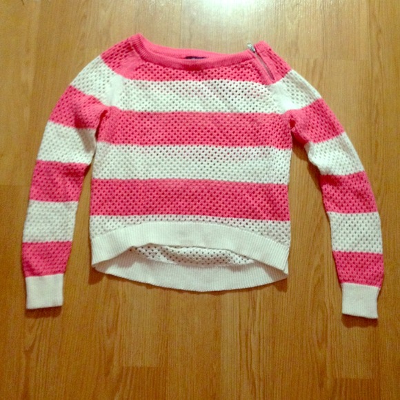 Gap Kids Pink and White Stripe Sweater