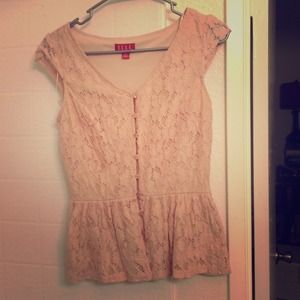 🎤SOLD🎤Blush pink peplum button up blouse