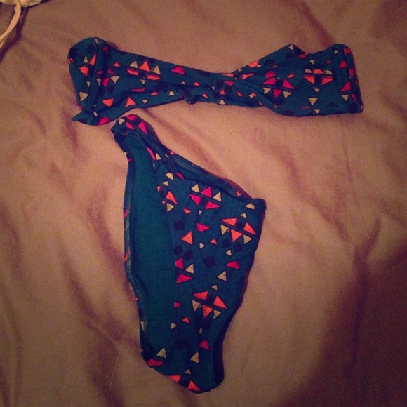 Aerie tribal teal bikini