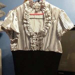 Plus size silky stripes top