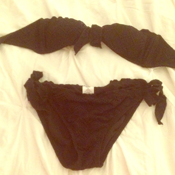 Black crochet bikini