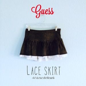 Guess black denim lace skirt (size 24)