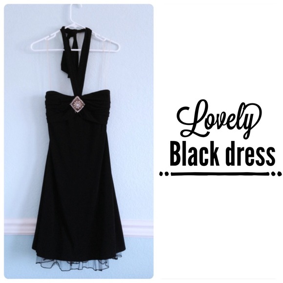 Lovely jeweled black dress (size s)